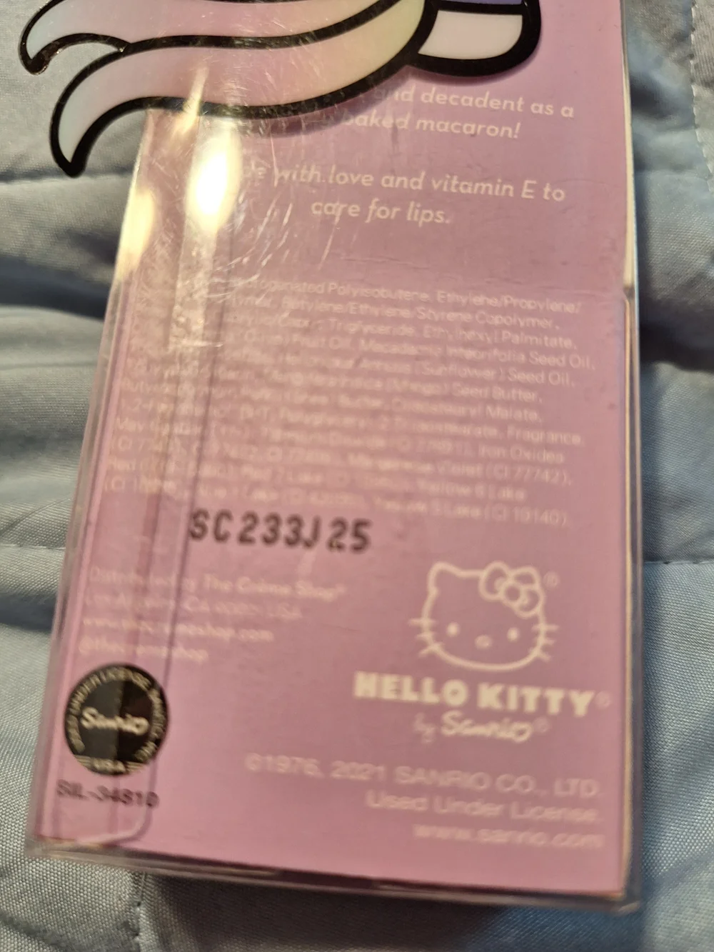 Hello Kitty Lavender Macaron Lip Balm Pink Character